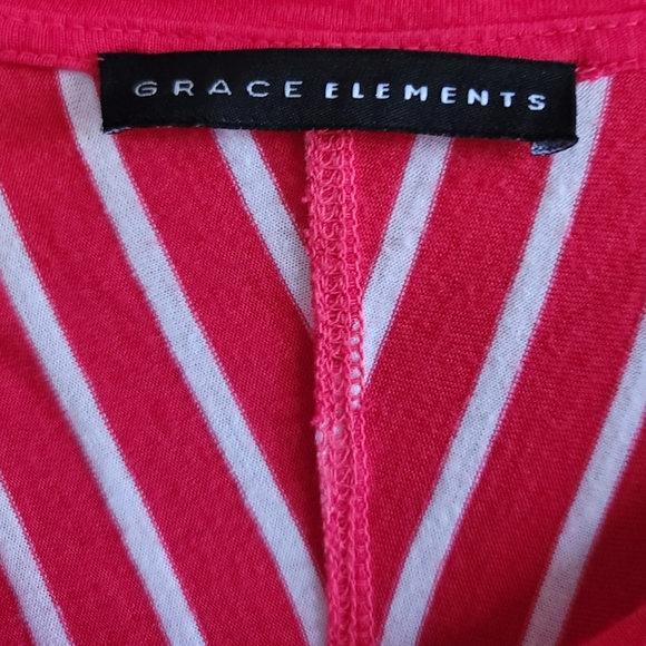 GRACE ELEMENTS Dip Dye High-Low Striped Top - Picture 4 of 5